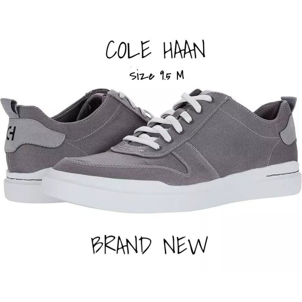 Cole Haan GrandPro Rally Gray Canvas Court Sneakers Men’s Size 9.5 - Brand New